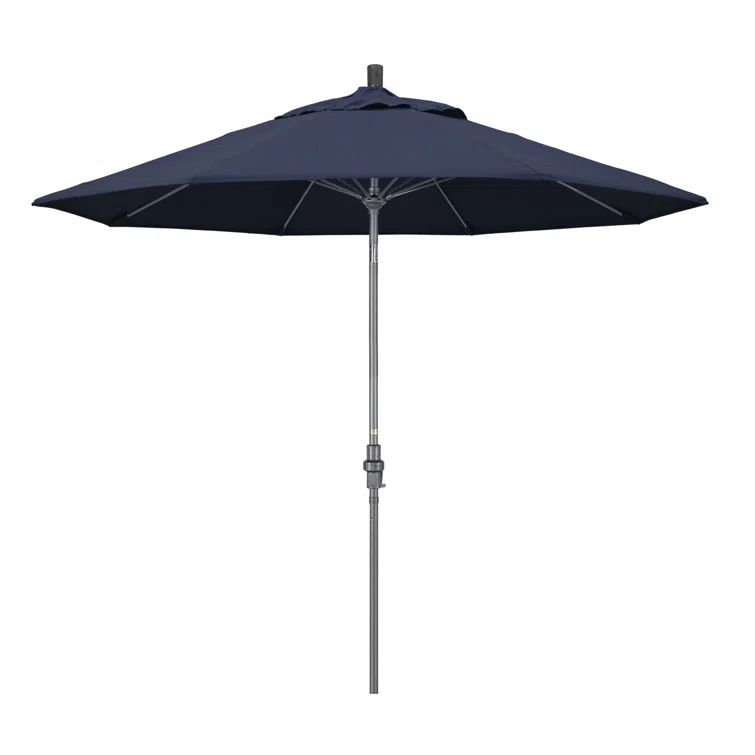Spectrum Indigo Sunbrella® Octagon Market Umbrella with Hammertone Grey Aluminum Pole