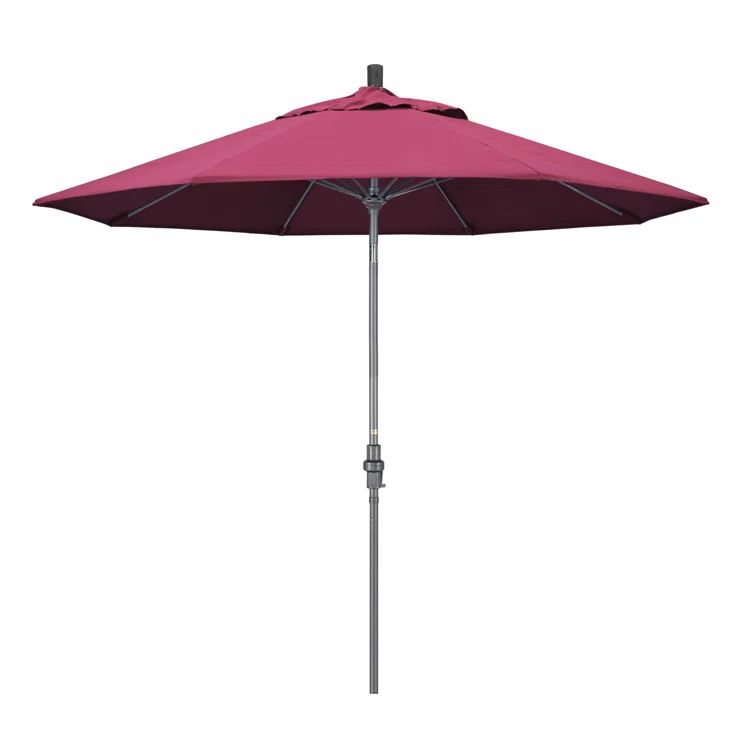 Hot Pink Octagon Market Umbrella with Hammertone Grey Aluminum Pole
