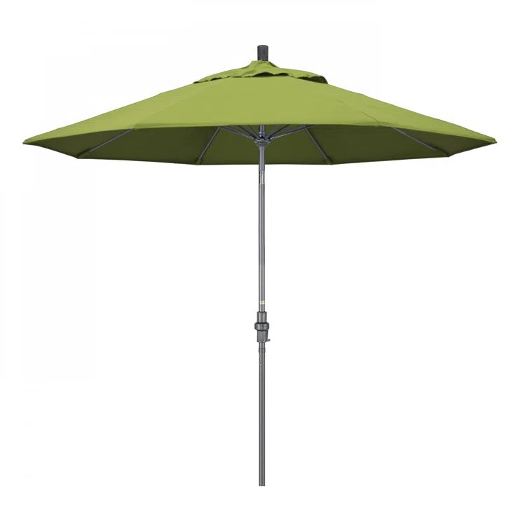 7.5 ft. Macaw Green Aluminum Market Umbrella with Crank Lift