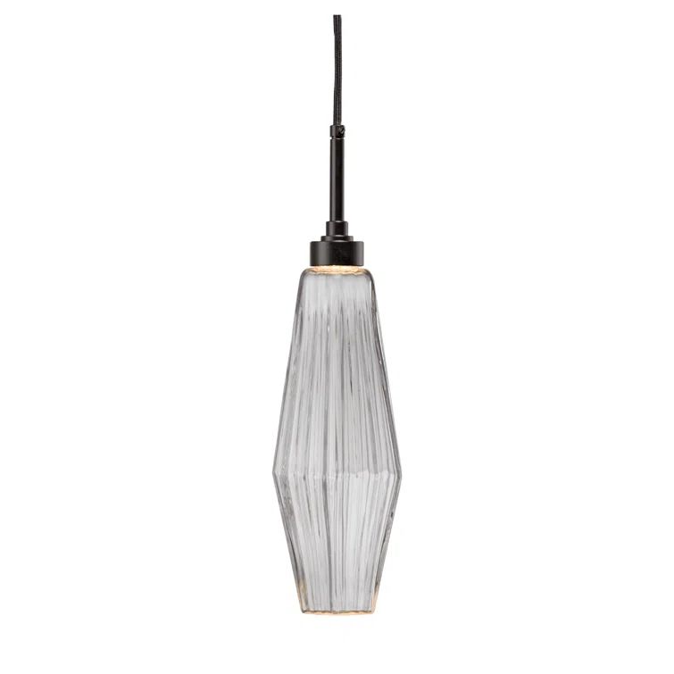Aalto Square Matte Black 9-Light LED Drum Pendant with Optic Rib Clear Glass