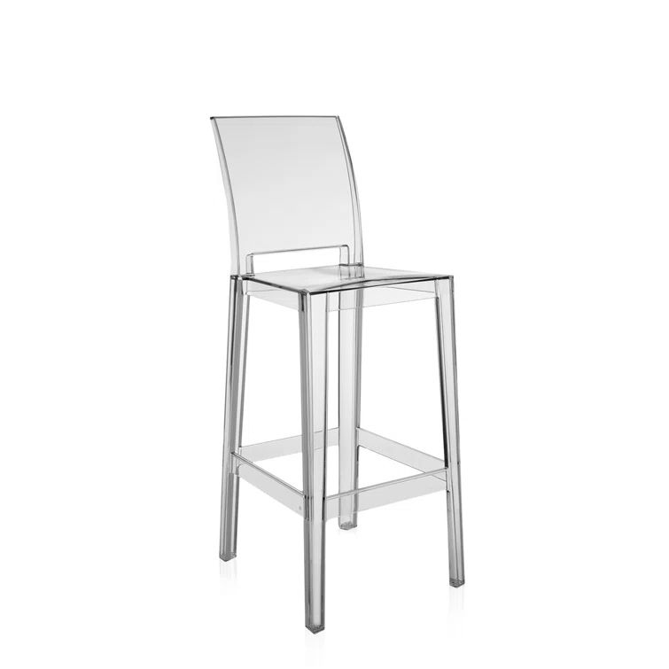 Elegant Crystal Clear Glass Square Spa Stool, H 110 cm