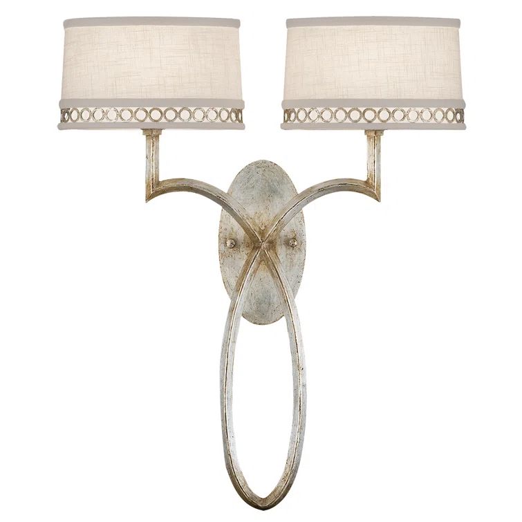 Platinized Silver Leaf Dual Shade Wall Sconce
