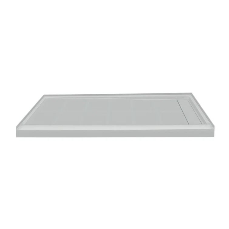 Gray 30'' x 60'' Resin Rectangular Shower Base with Right Hand Drain