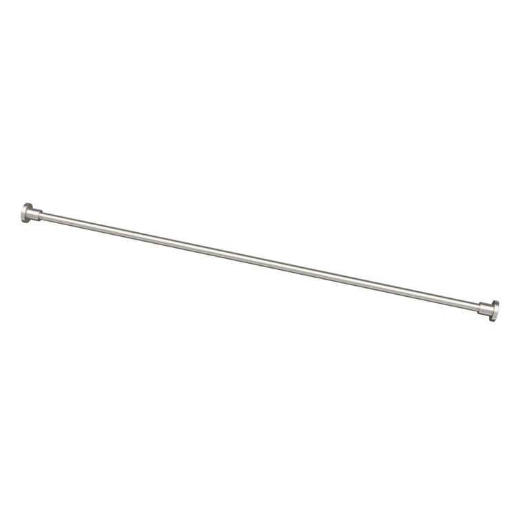 Modern Satin Nickel 60" Wall Mounted Straight Shower Curtain Rod