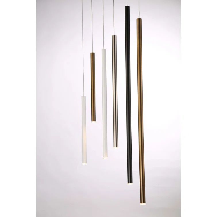 Navada Antique Brass Gold LED Pendant Light - 24" Height