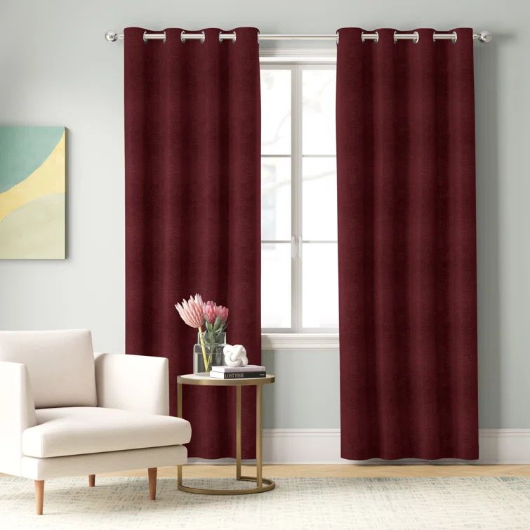 Oxford Chili Red Room Darkening Grommet Curtain Panels, 52" x 108"