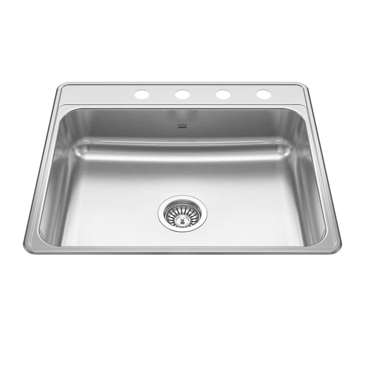 Kindred 25" x 22" Stainless Steel Top Mount Single Bowl Kitchen Sink