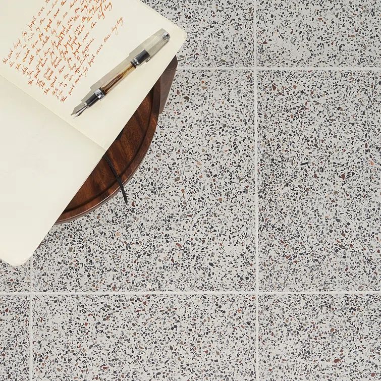 Tarboro Beige Polished Terrazzo 16" Square Floor and Wall Tile