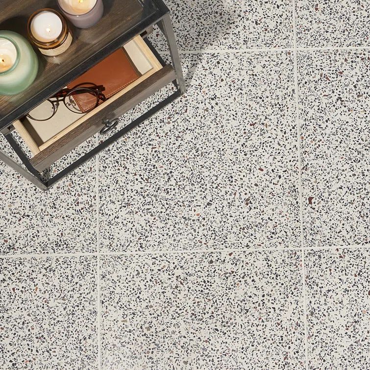 Tarboro 16" Beige Polished Terrazzo Floor and Wall Tile