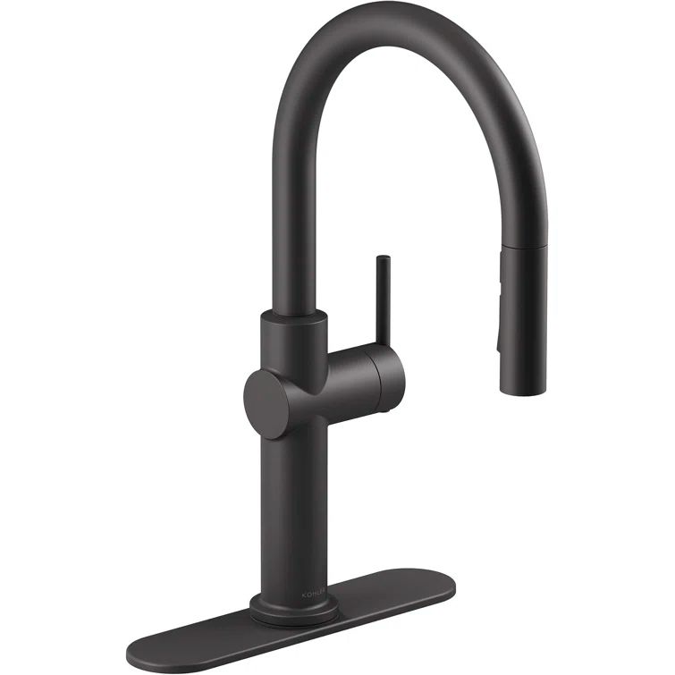 Matte Black Single Handle Pull Down Kitchen Faucet