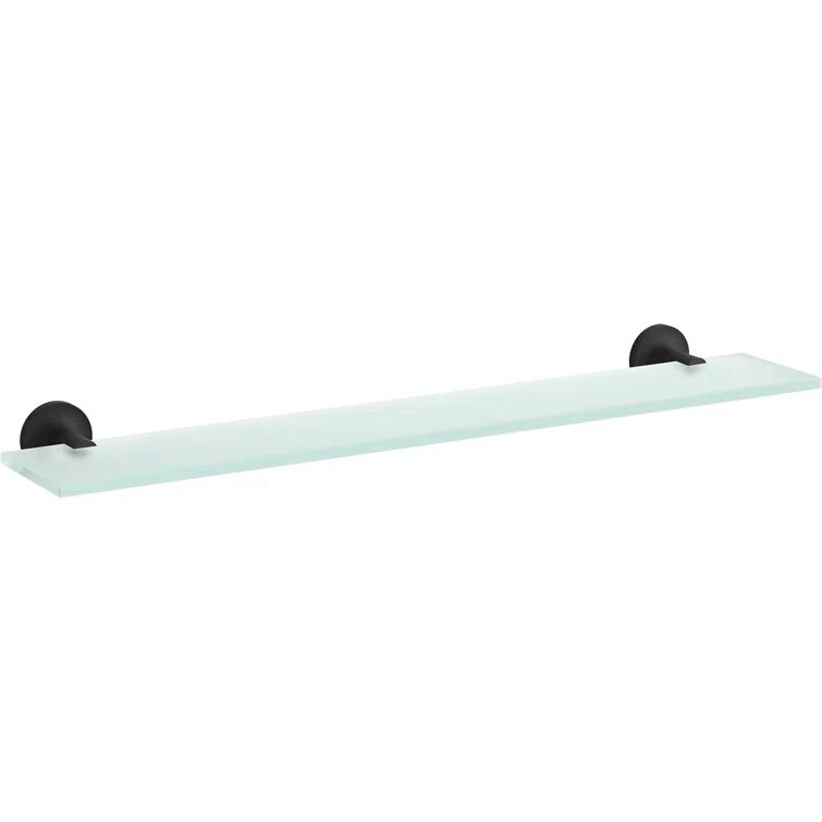 Matte Black Glass Floating Wall Shelf