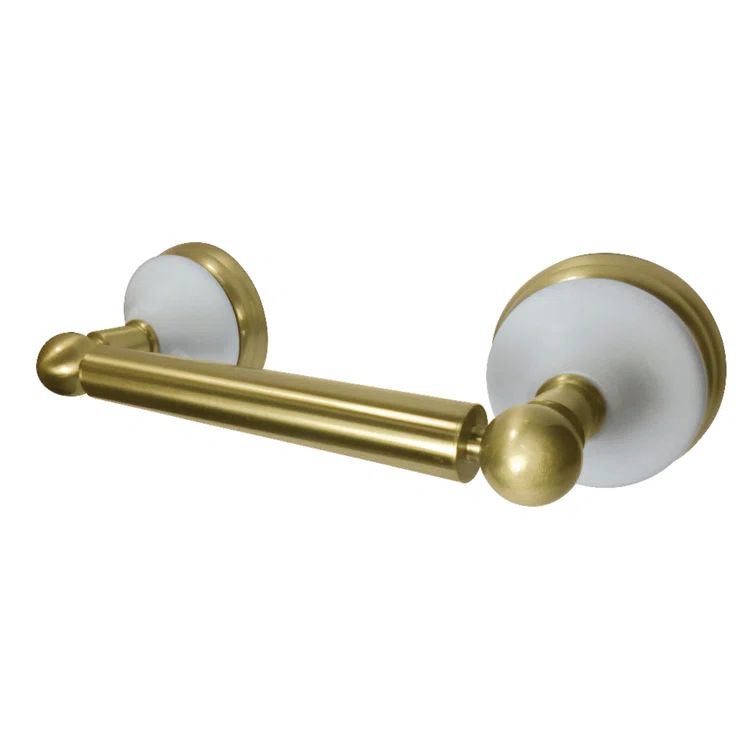 Victorian Brushed Brass Wall Mounted Toilet Paper Holder