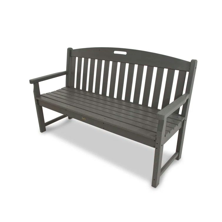 Stepping Stone Gray Recycled Plastic Outdoor Garden Bench