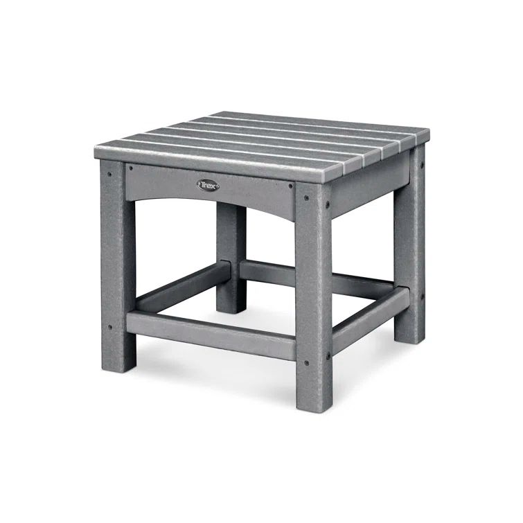 Gray Climate Resistant HDPE Outdoor Accent Table