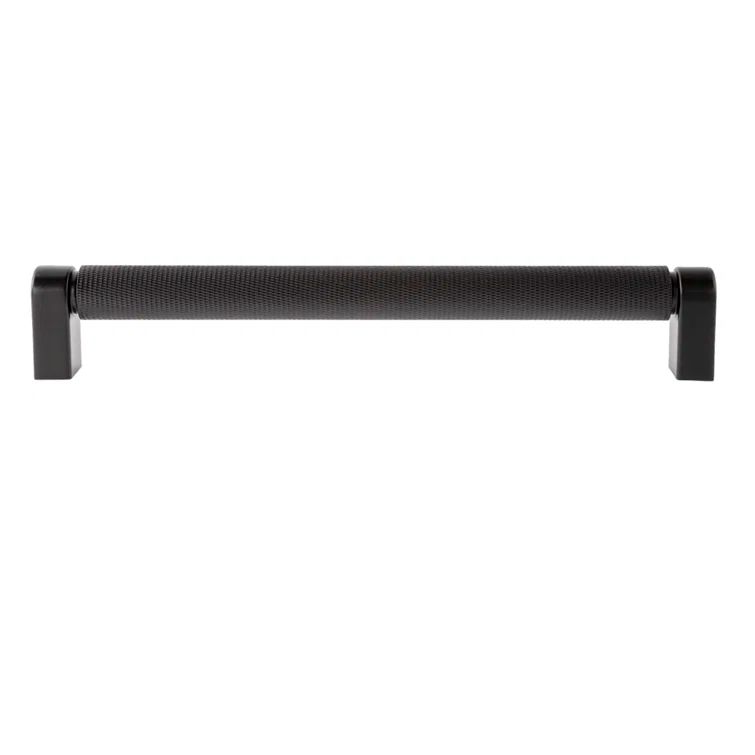 Kent Knurled Matte Black Cylindrical Bar Handle Pull