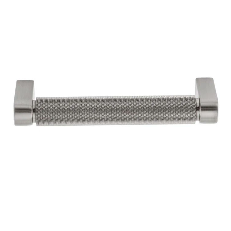 Kent Knurled Satin Nickel 4" Bar Pull with Mounting Hardware