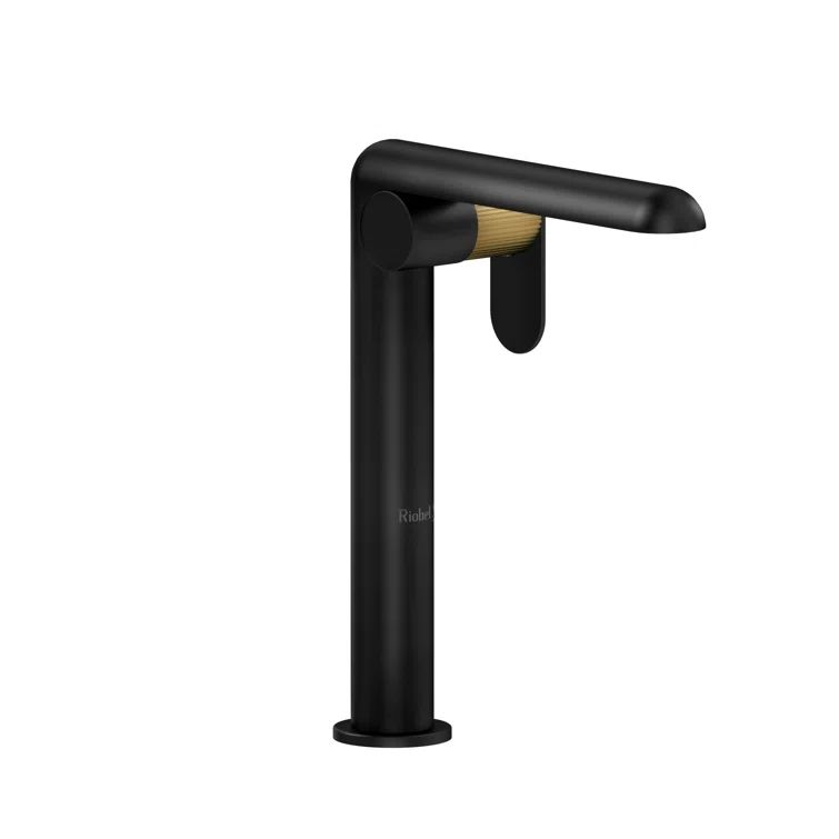 Ciclo Modern Single-Lever Vessel Sink Faucet in Brushed Gold/Black