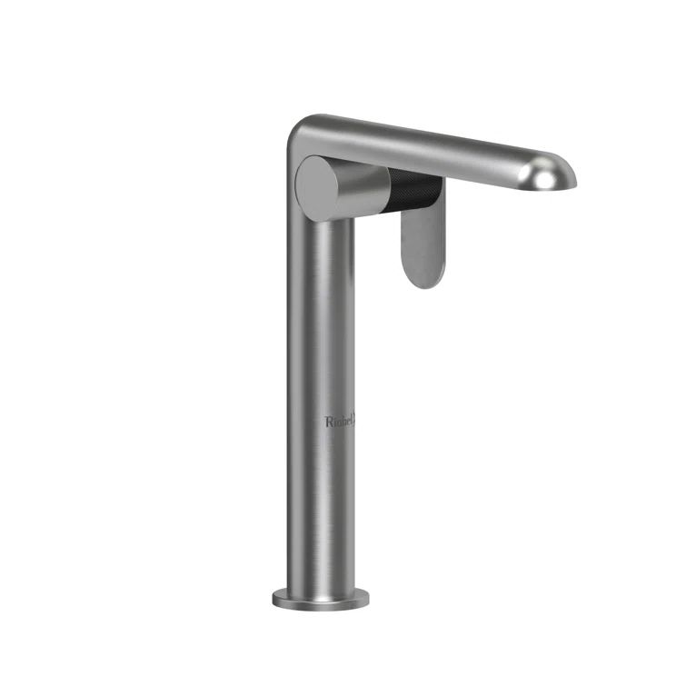 Ciclo Modern Single-Handle Vessel Sink Faucet in Brushed Chrome/Black