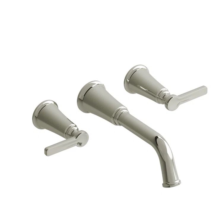 Polished Nickel Dual-Handle Wall Mounted Faucet