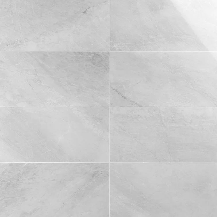 Frost Gray 12" x 24" Polished Marble Look Tile