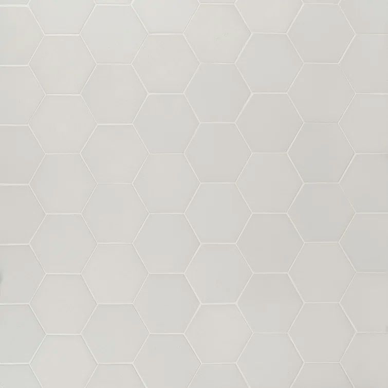Triton Beige Glossy Hexagon Porcelain Shower Tile