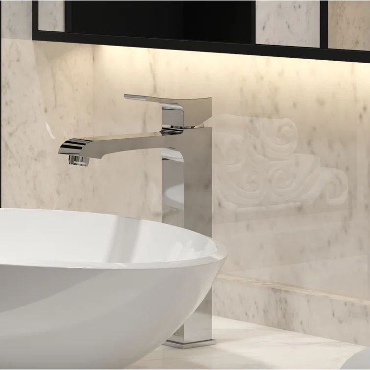 Zendo Chrome Waterfall Single-Lever Vessel Bathroom Faucet