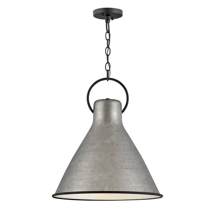 Rustic Pewter 18" Industrial Metal Pendant Light