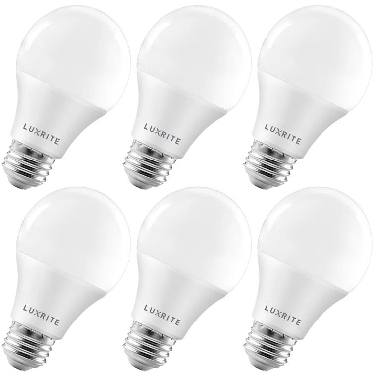 Luxrite 75W Equivalent Bright White Dimmable LED Light Bulbs 6-Pack