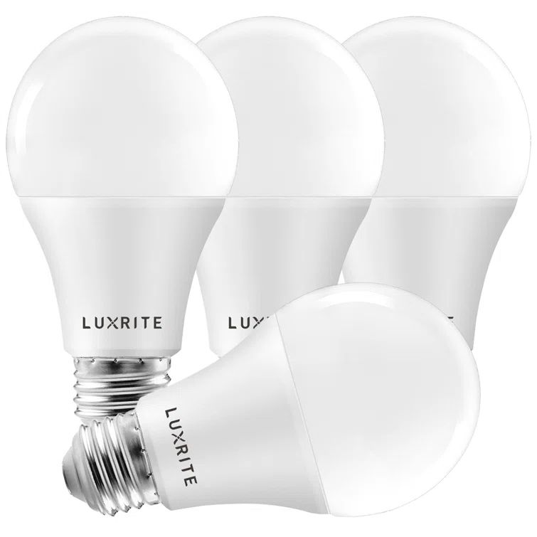 Luxrite White Dimmable Energy Star LED Light Bulbs 4-Pack