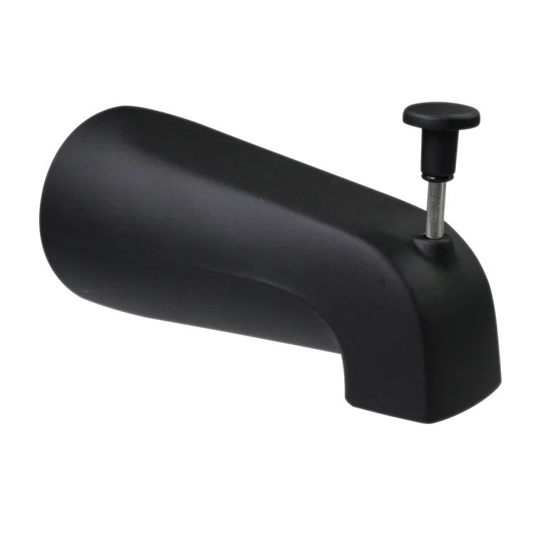 Matte Black Wall Mounted Tub Spout with Diverter