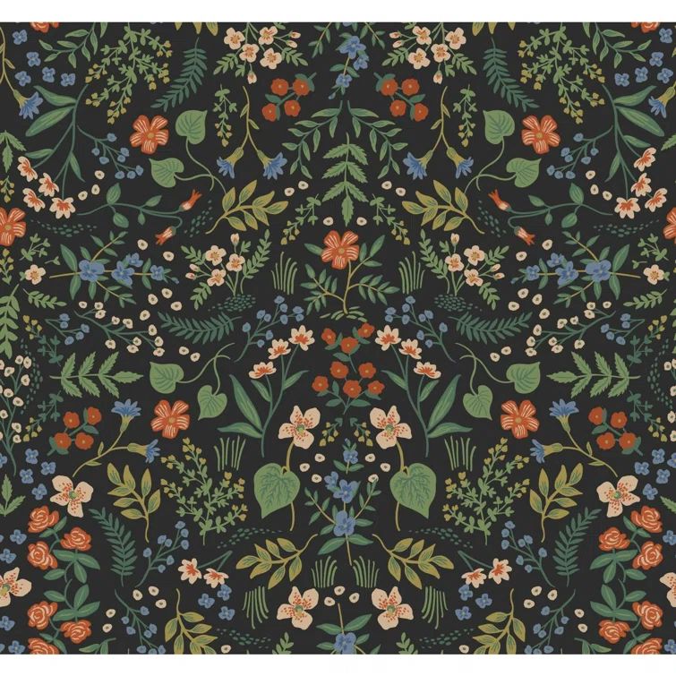 Wildwood Black Multi Floral Removable Wallpaper
