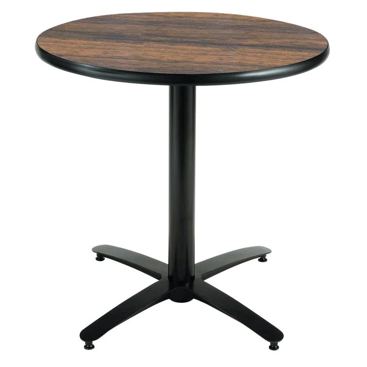 Walnut Round Bar Height Pedestal Dining Table