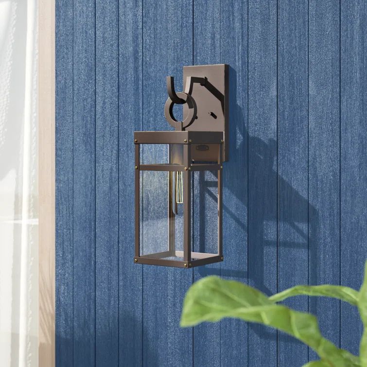 Oil Rubbed Bronze Outdoor Wall Lantern with Clear Glass