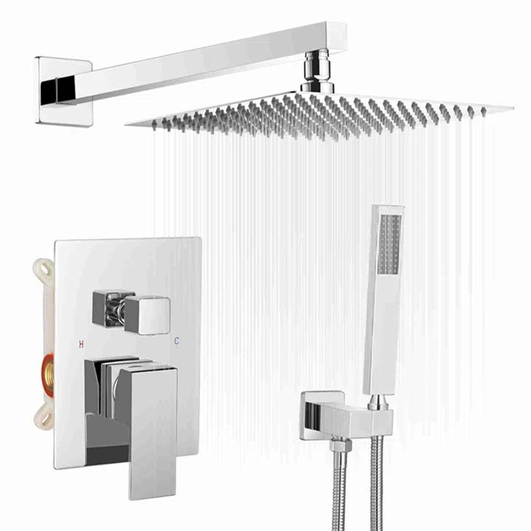 Chrome Dual Head Wall Mounted Shower System with Handheld