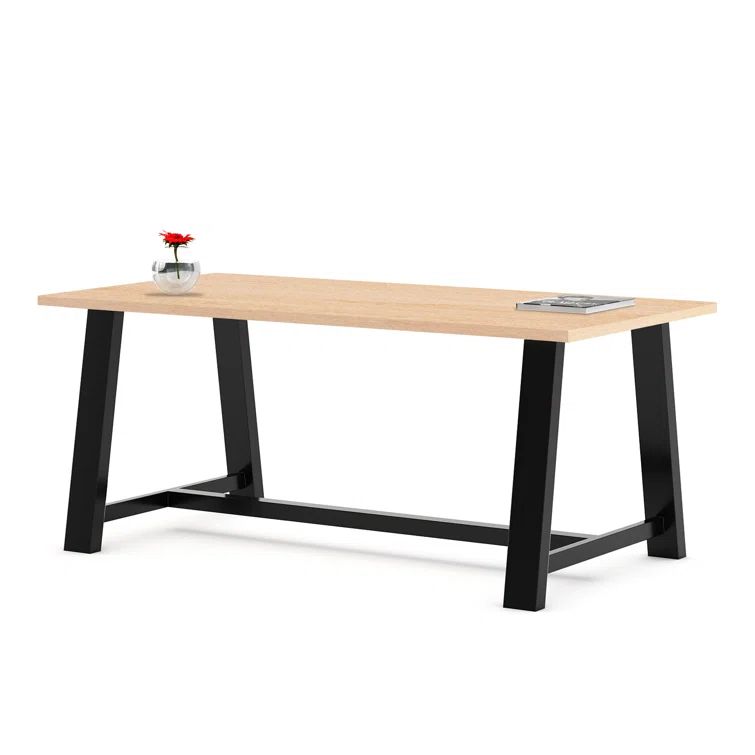 Maple and Steel Industrial Conference Table, 72" x 36"