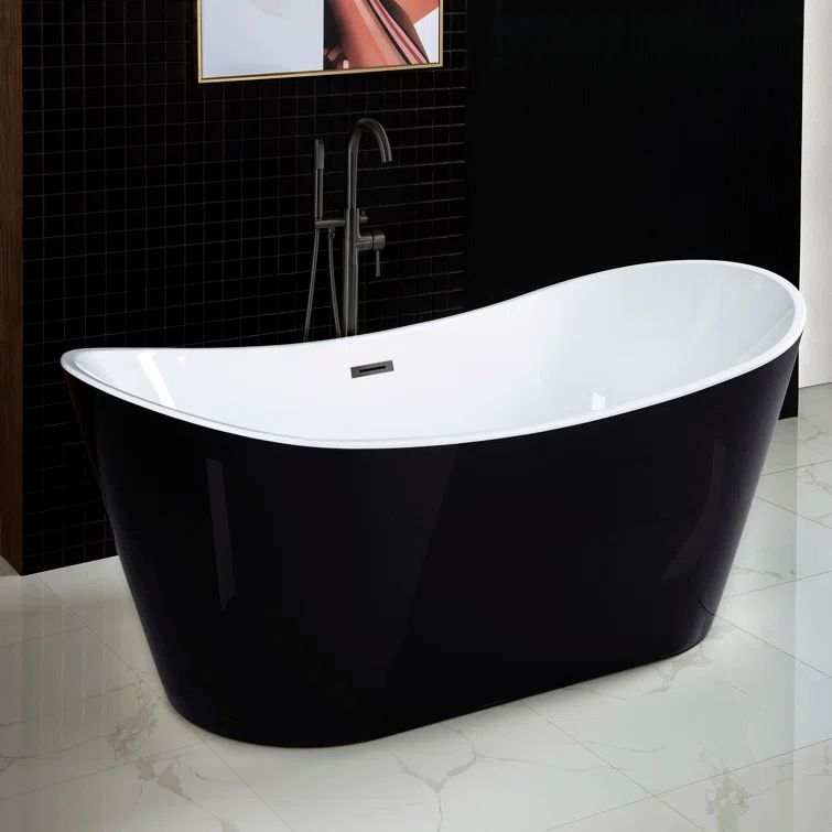 67'' x 31.5'' Freestanding Soaking Acrylic Bathtub