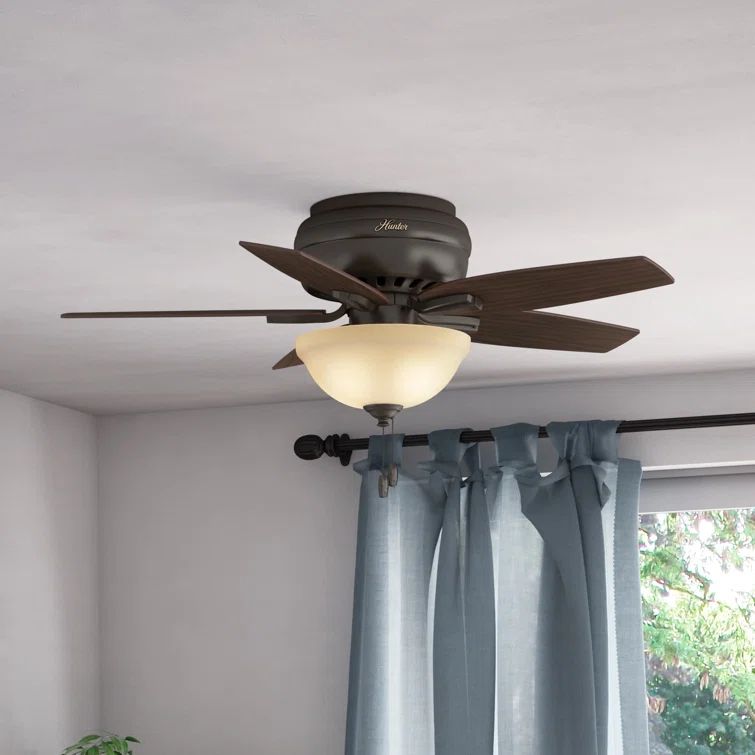 42" Bronze Low Profile Ceiling Fan with LED Light and Remote