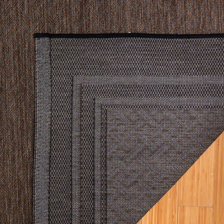 Havana Black Rectangular Synthetic Flatweave Indoor/Outdoor Rug
