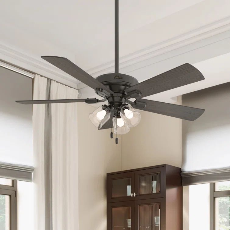 Hunter Crestfield Low Profile 52" Bronze Ceiling Fan with LED Lights