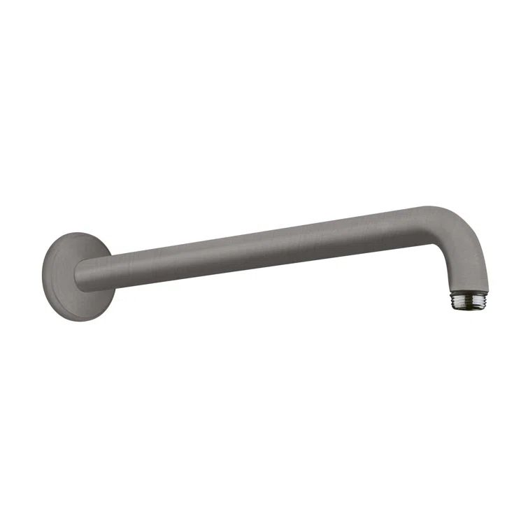 15-Inch Brushed Black Chrome Modern Shower Arm