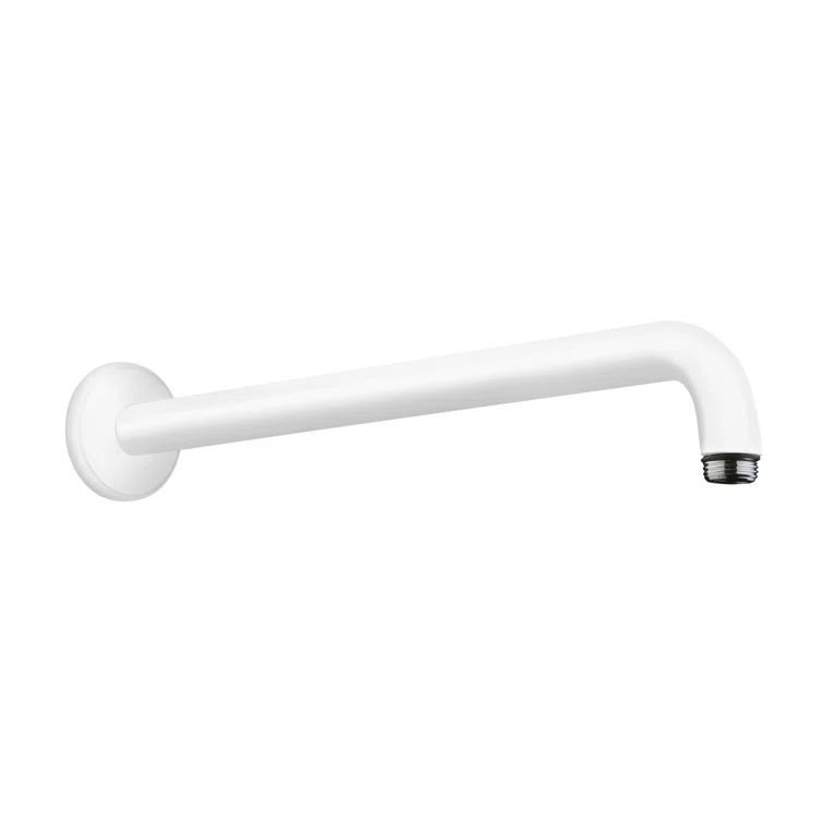 15-Inch Matte White Brass Wall Mount Shower Arm