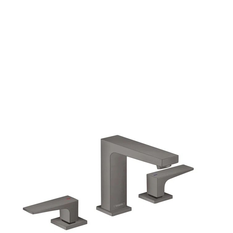 Modern Black Chrome Brass Widespread Bathroom Faucet with Dual Handles