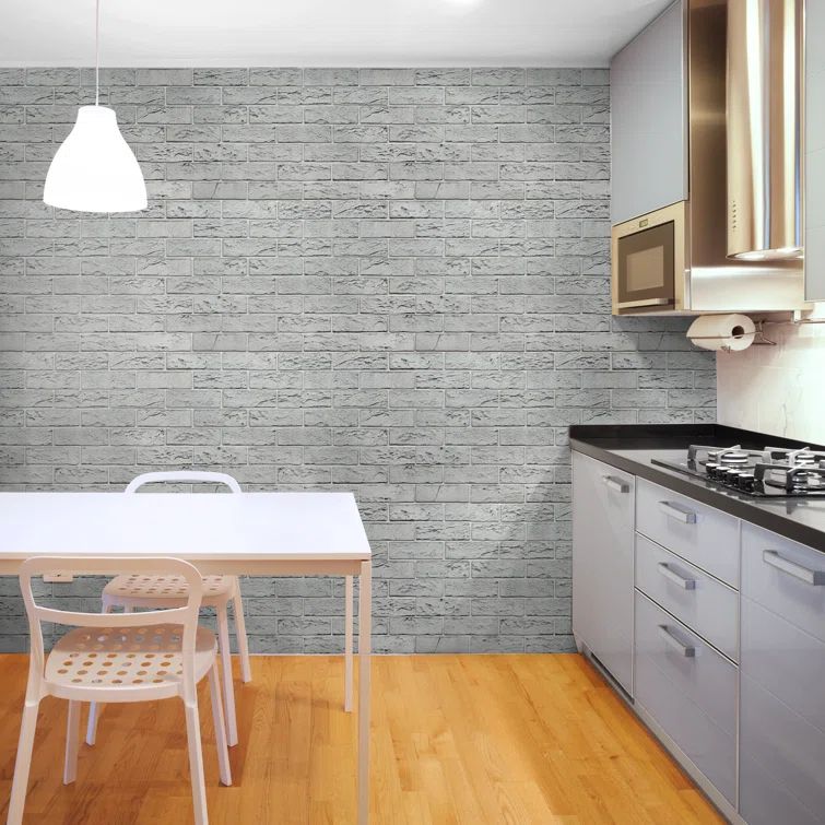 40-in x 24-in Gray Faux Brick 3D Wall Panel