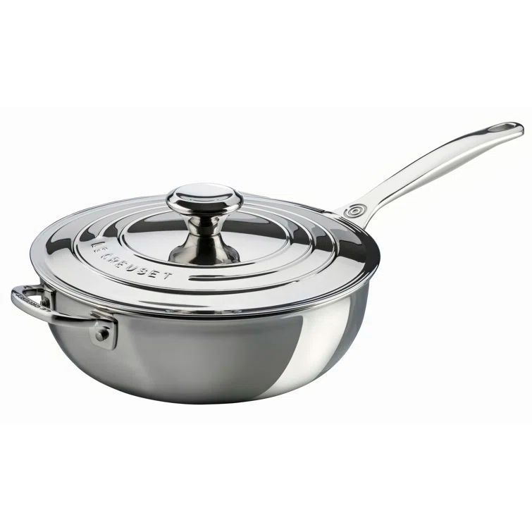 3.5 Quart Stainless Steel Saucier Pan with Lid