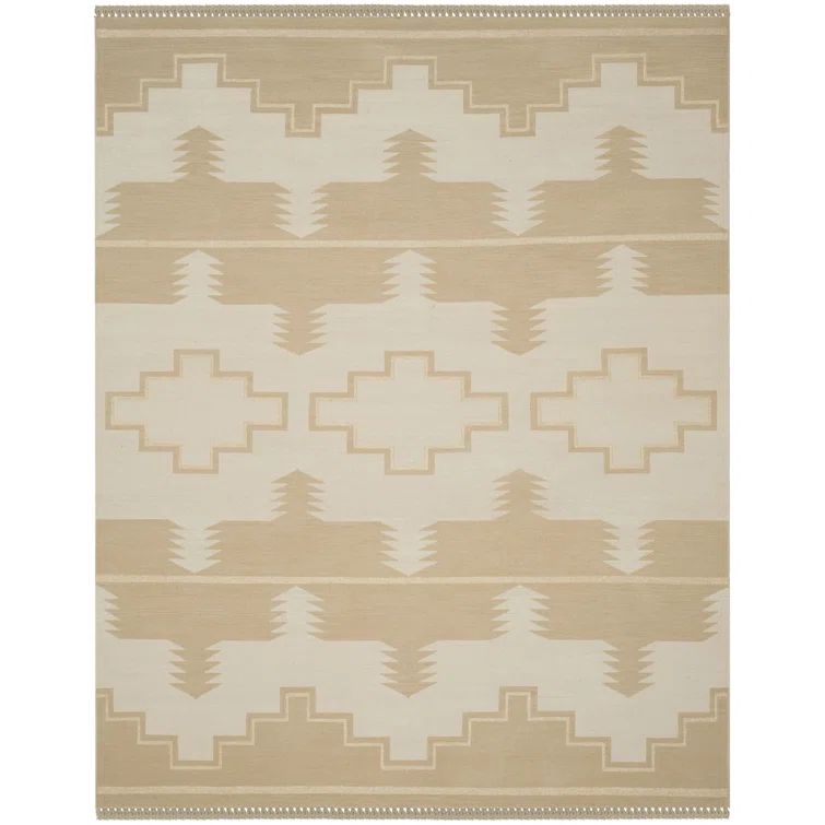 Desert Cream Hand-Knotted Wool-Cotton 9' x 12' Area Rug