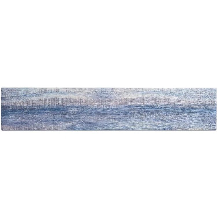 Kendel 3'' x 14'' Blue Glass Wood Look Subway Tile