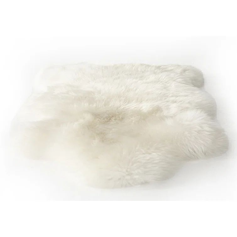 Mateo Collection Luxurious Cream Lambskin Throw Blanket