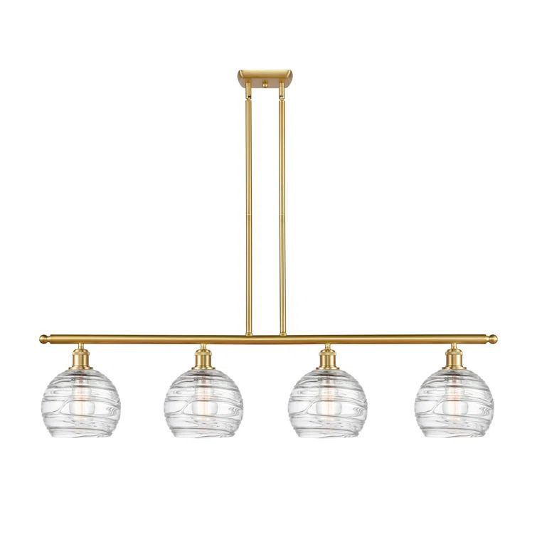 Satin Gold and Clear Glass 4-Light Island Pendant