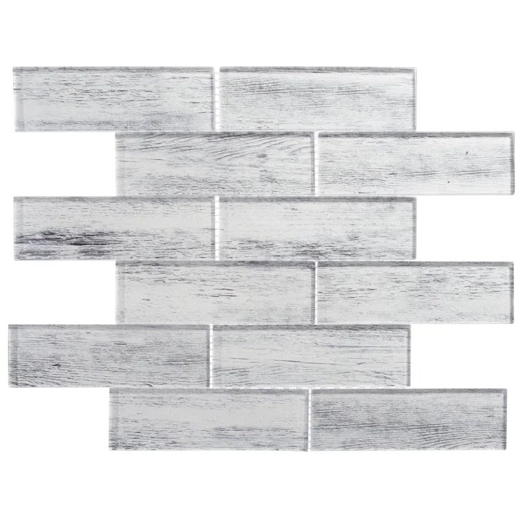 Kaspian 2'' x 6'' Glass Brick Joint Mosaic Tile