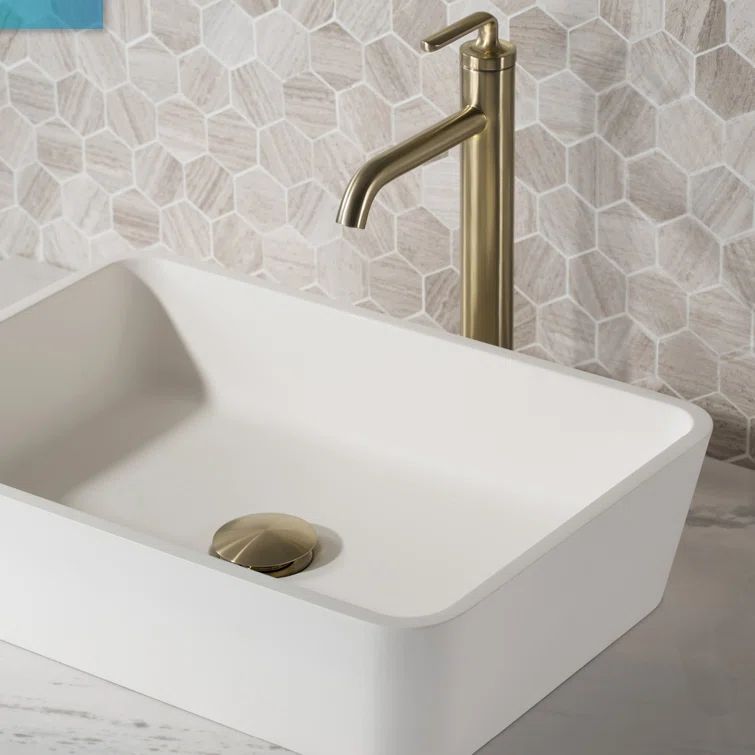 Brushed Gold Single Handle Vessel Sink Faucet